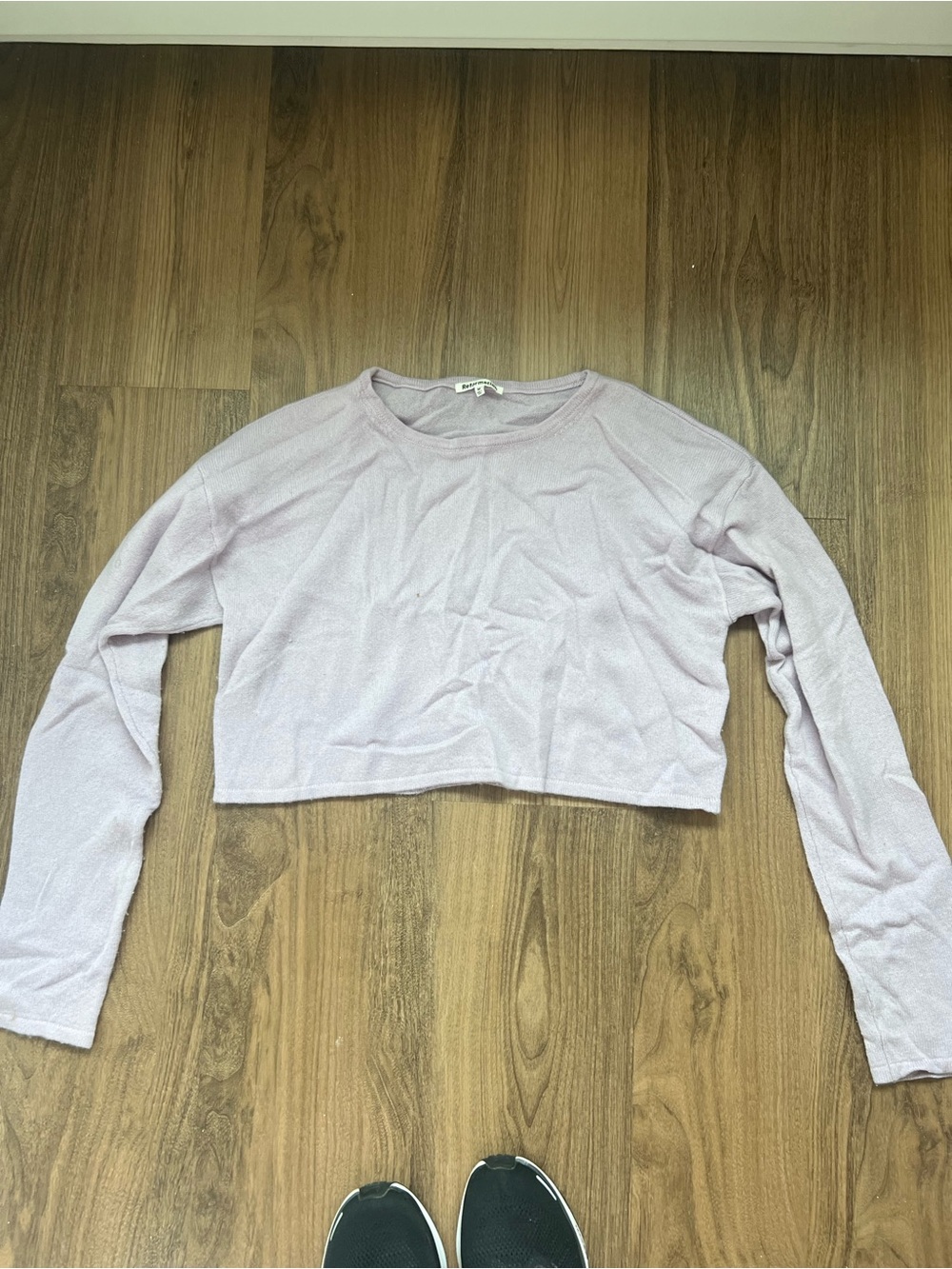 Reformation Lilac Cropped Crewneck Sweater